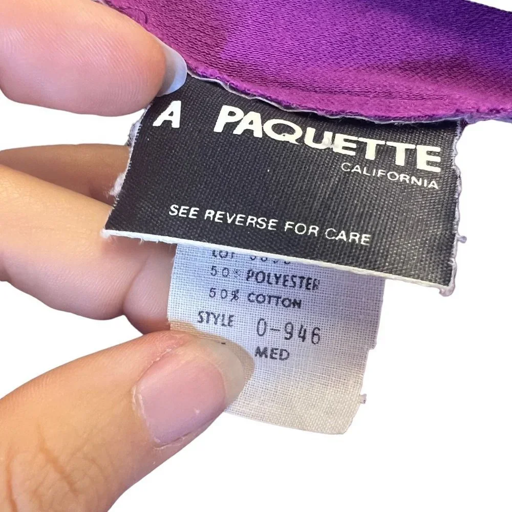 Vintage 90s Purple Half Sleeve Jumpsuit Medium - Picture 5 of 10